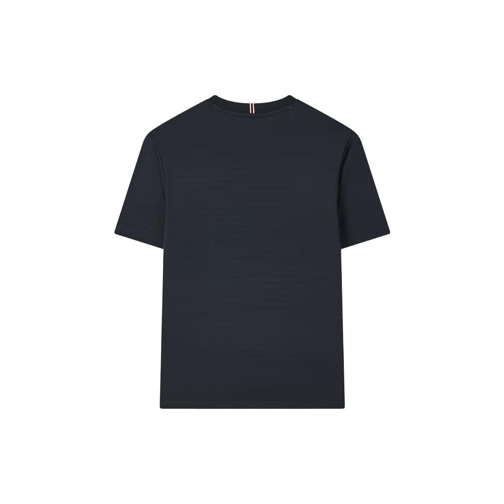 FILA Solid Color Simple Round Neck Pullover Business Casual Short Sleeve T-Shirt Men Tops Legendary-Blue F11M321109FNV