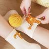 1 Pair Cute Cat Egg Socks Funny Mid Calf Warm Socks for Women 3D Cat Design Winter Cozy Wear Halloween Christmas Gift Accessory