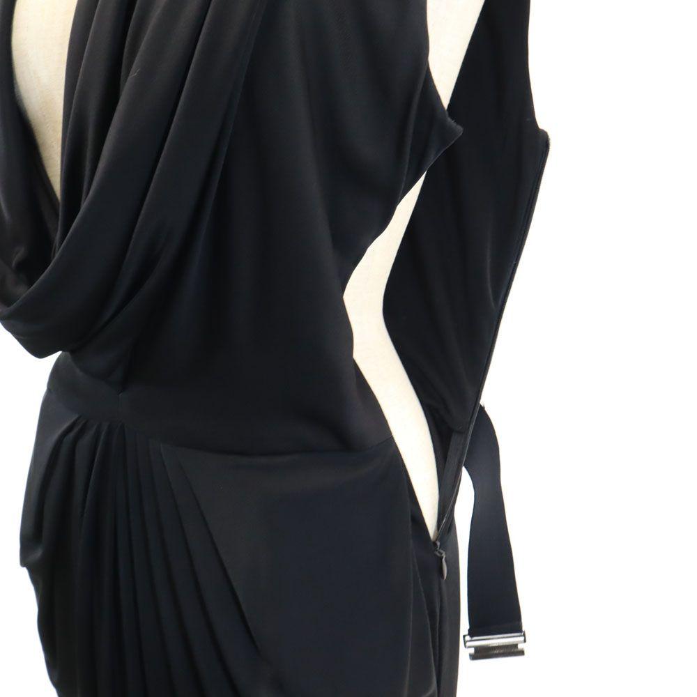 La Petite S Made In England No Sleeve Drape Long Dress 38 Black Women Used