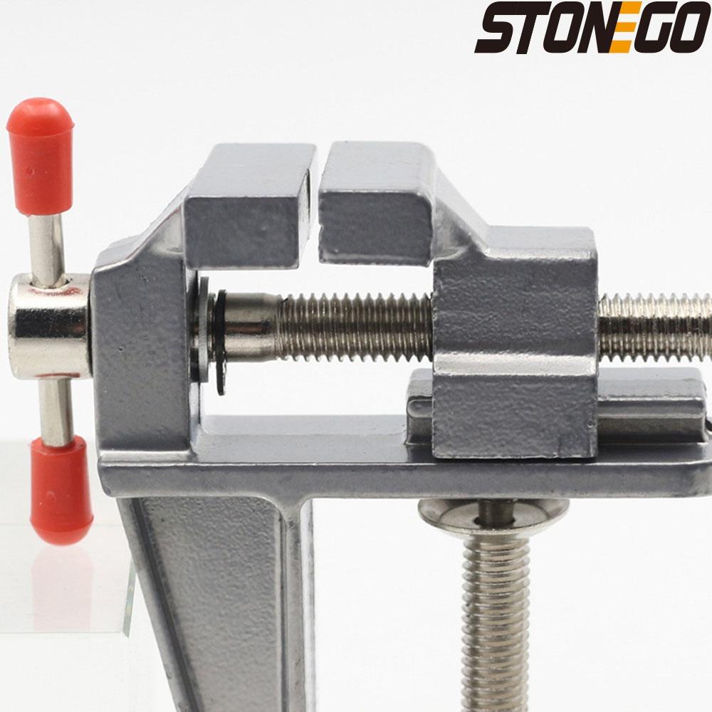STONEGO 1PC 3.5" Aluminum Mini Bench Vise Table Vise Small Bench Vise DIY Tool Small Vise Small Flat Nose Pliers