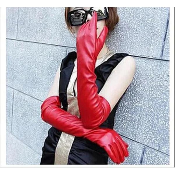 Women's Long Touch Screen PU Leather Gloves Female 50cm Autumn Winter Silky InsideNew Style Wholesale Fashion Warm Mitten G203