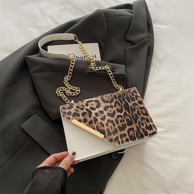 Leopard print fashion chain small bag women's 2025 new small square bag