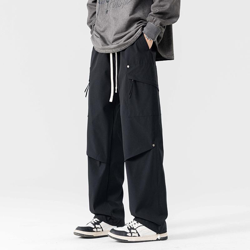 New Pants Trendy Brand Tied Feet Casual Trousers Men's American High Street Large Size Loose Pants