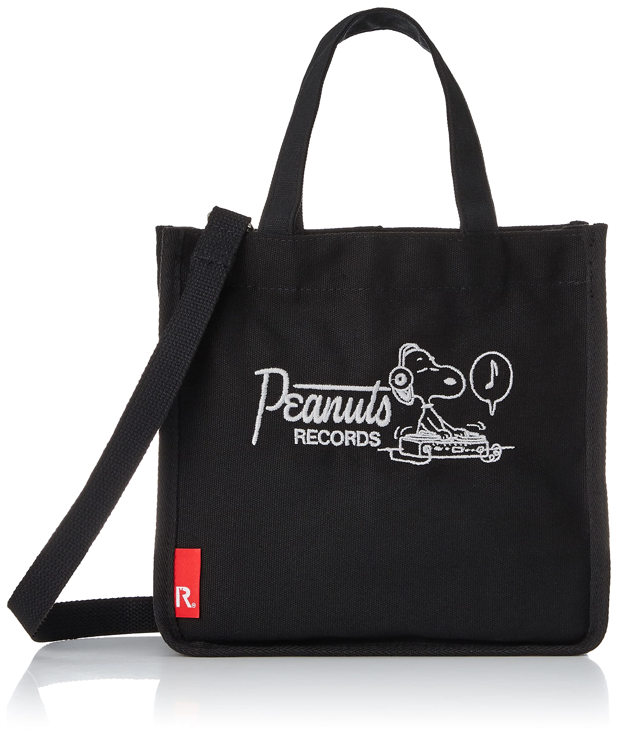 

Snoopy SNOOPY Mini Tote Bag with Shoulder IP Square Canvas Peanuts7Q 8254 [Routeto] Women s чорний