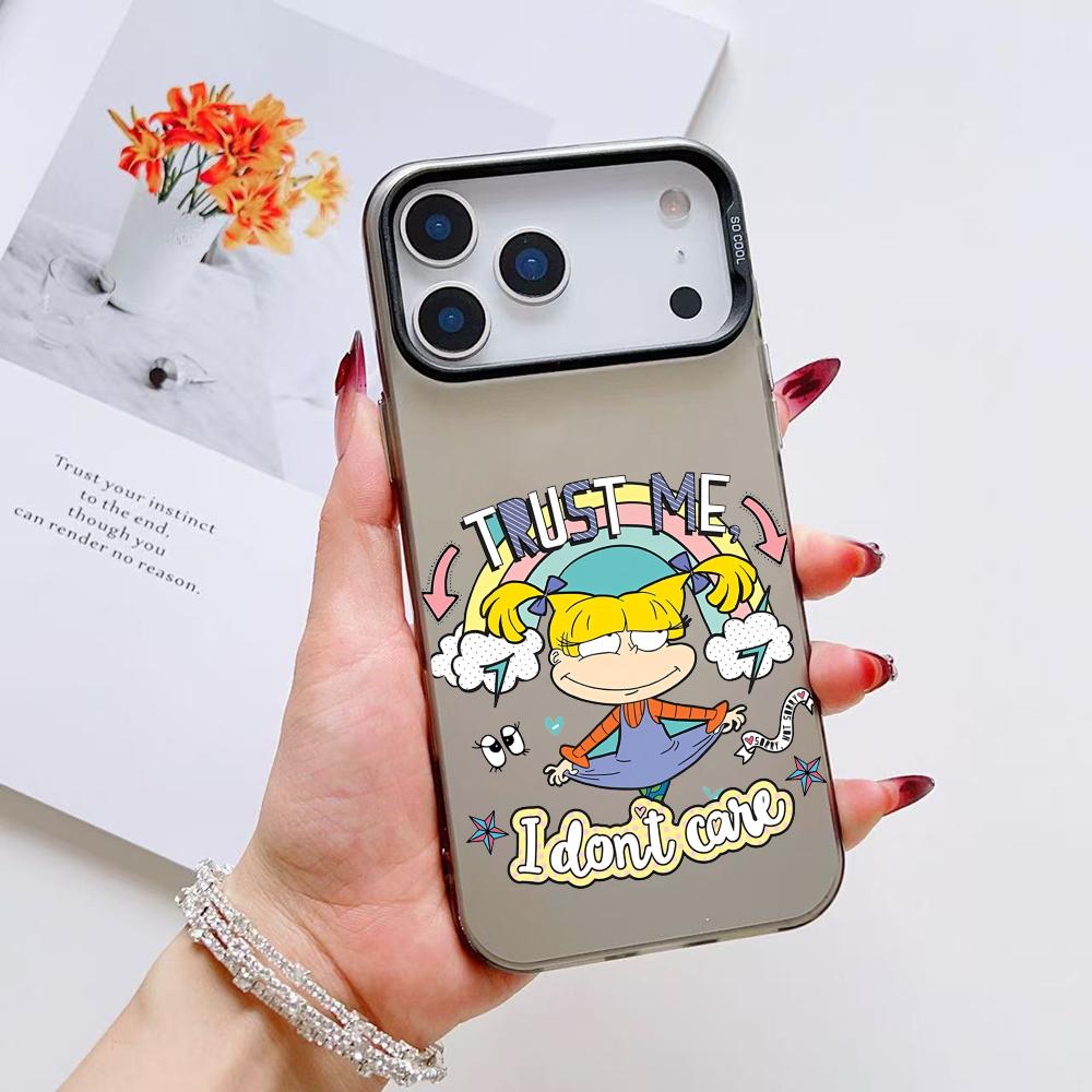 Funny R-Rugrats Angelica Phone Case For iPhone 17 16 15 14 13 12 11 Pro Max Air Matte Laser Aurora Shockproof Funda