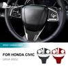 For Honda Civic X 10th gen 2016 2017 2018 2019 2020 2021 Real Soft Carbon Fiber Sticker Steering Wheel Interior Trim Accessories