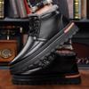 Men Boots Lace Up Thick-soled Men's Shoes Leather Tooling Shoes Outdoor All-match High-top Leather Boots Zapatos De Hombre