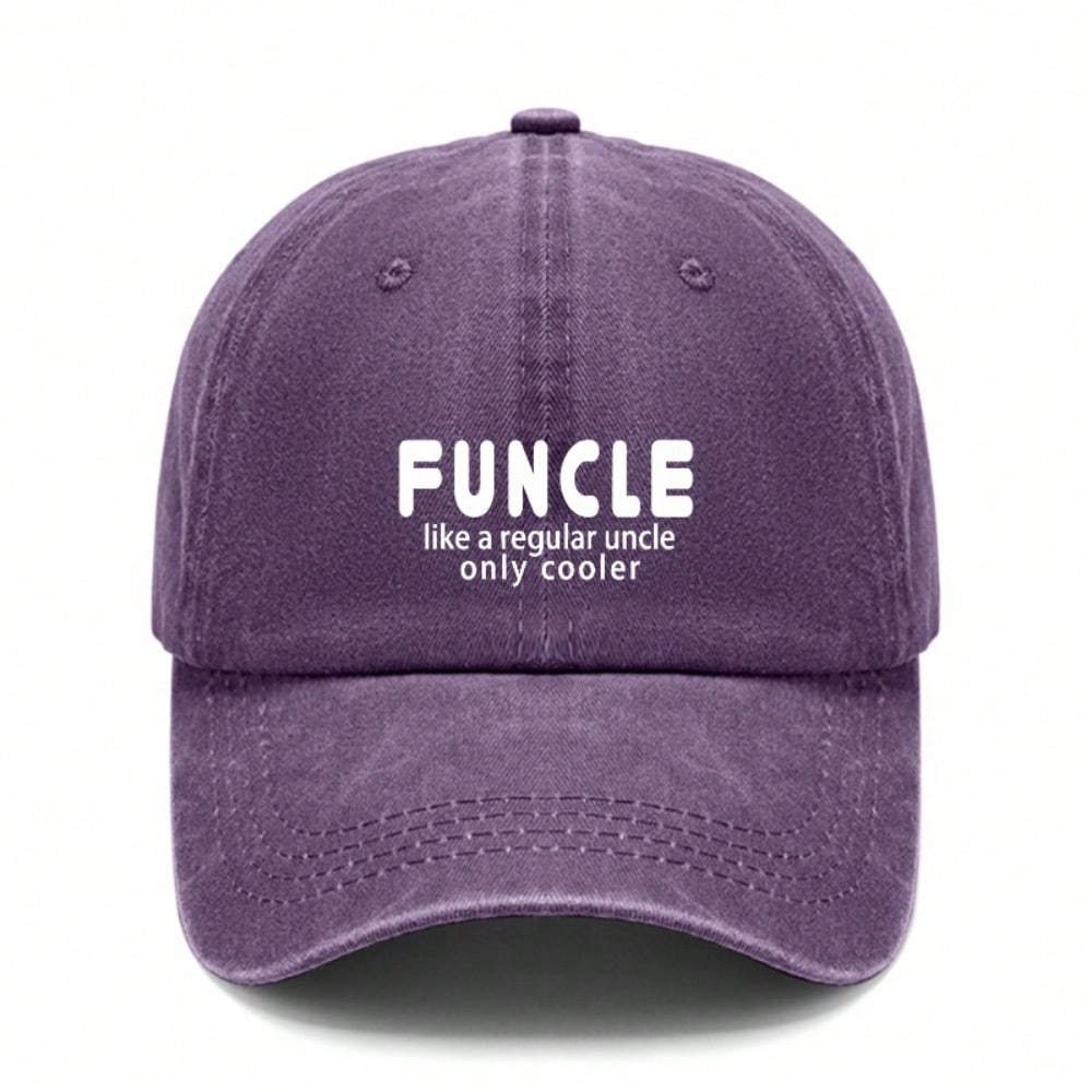 [Unisex Baseball Cap] Funcle Print Adjustable Hat Breathable Soft Fabric Casual Vintage Daily Wear Gift For Uncle