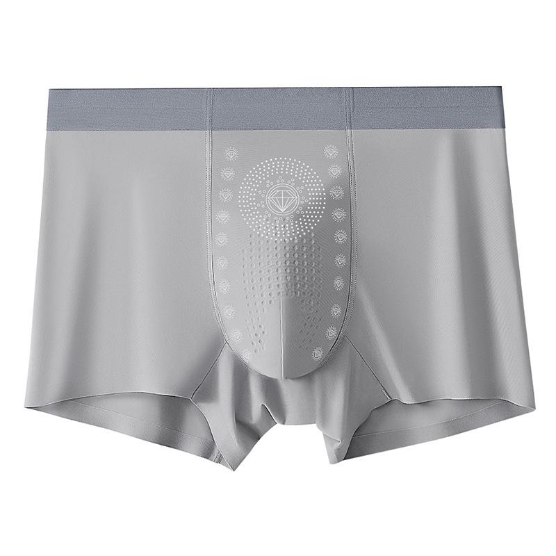 Ice Silk Seamless Antibacterial Men's Boxer Shorts - Comfortable Summer Wear for Boys & Men