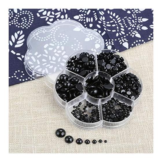 760 Pieces Stuffed Animal Eyes Black Eyes Animal Doll Toy Eye Eyes Teddy Bear Doll Making Plastic Adhesive Type Handicraft Parts DIY 3mm 4mm 5mm 6mm