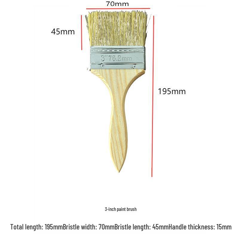 Industrial Pig Bristle Paint Brush, Multi-Size [1STF0]