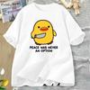 Peace Was Never An Option Cute Animal Tshirt Funny Goose Graphic T Shirts Summer Casual Short Sleeve 2026 Summer