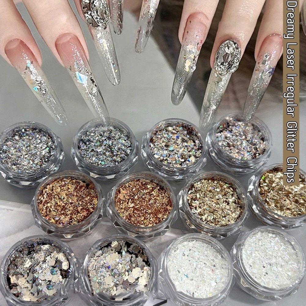 Fashion Ultra-Thin Nail Glitter Multicolor Turtle Scales Flakes Nail Sequins Sparkly Glitter Nail Stickers DIY Nail Art