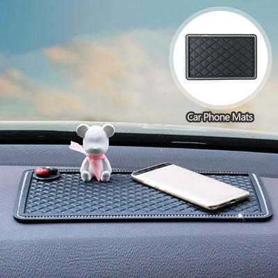 Anti-slip Mat for Phone In Car Dashboard Rhinesto Non-slip Mat Slip-resistant Gadget Sticky Mat Panel Auto Mat Fixate Car Stuff