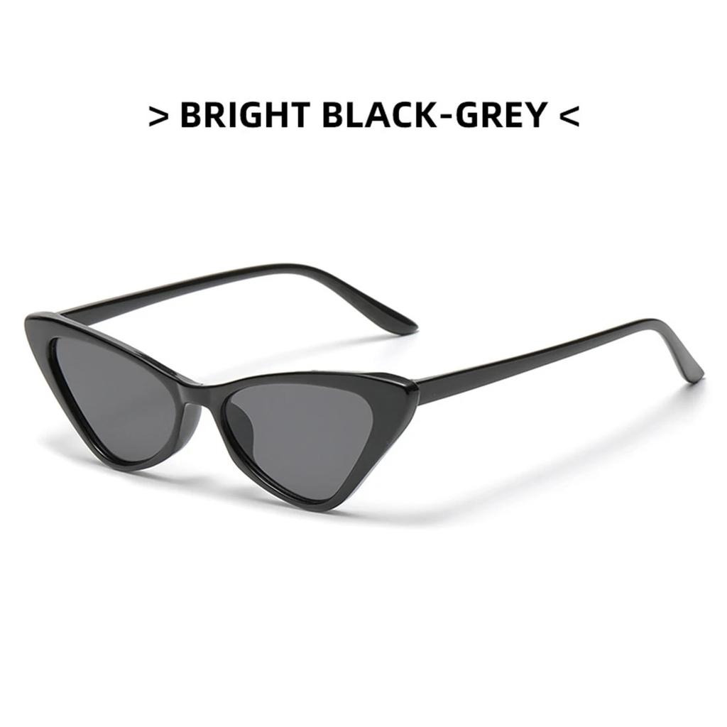 Retro Cat Eye Solbriller UV400 Shades Vintage Små Trekant Solbriller Hip Hop Briller Kvinner Kvinnelige Trendy Briller
