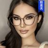European and American metal cat eye glasses frame new flat mirror plain anti-blue light can be matched with myopia glasses frame