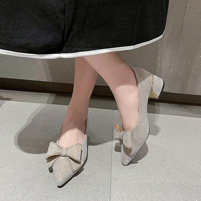 Women's Shoes 2024 Brand Plus Size Women's High Heels Fashion Butterfly-knot Office and Career Sexy Pointed Toe Heels Women