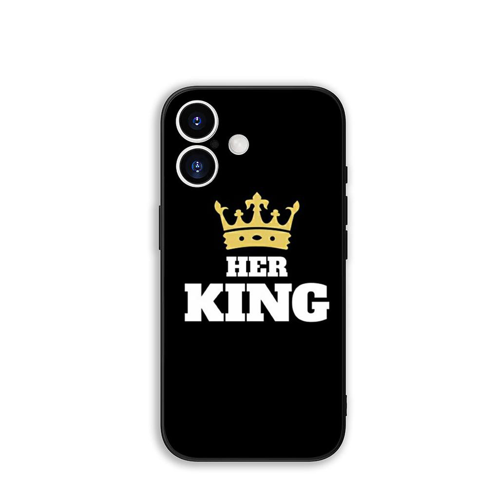 Queen King Couple Novelty Fundas Cover Phone Case for Apple iPhone 16 15 14 Plus 13 12 Mini 17 Pro Max + ProMax 16E Air 15+
