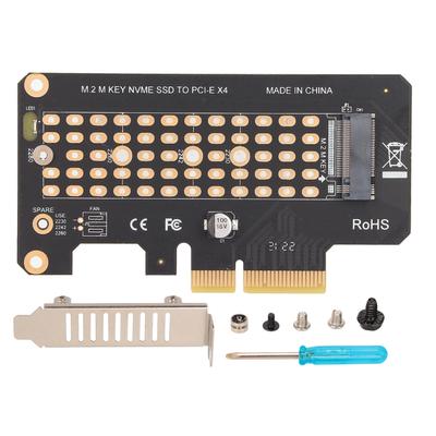 NVMe M.2 - PCIE3.0 Yükseltici Kart 32Gbps Siyah Yarım Yükseklikte Braket PCIE X4 Genişletme Kartı Win için