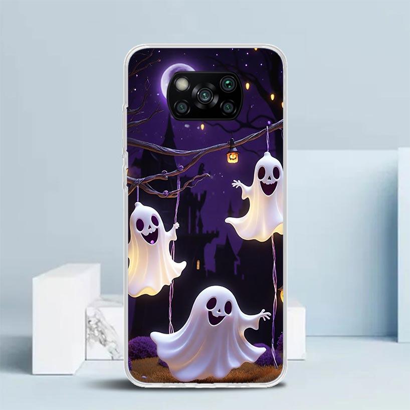 Sött Halloween-spöke Mjukt Fodral för Xiaomi Poco F7 Ultra X7 X6 X5 Pro M7 Fodral Redmi 15 15C 13 13C 12 12C 10 10C Tryckt Skydd