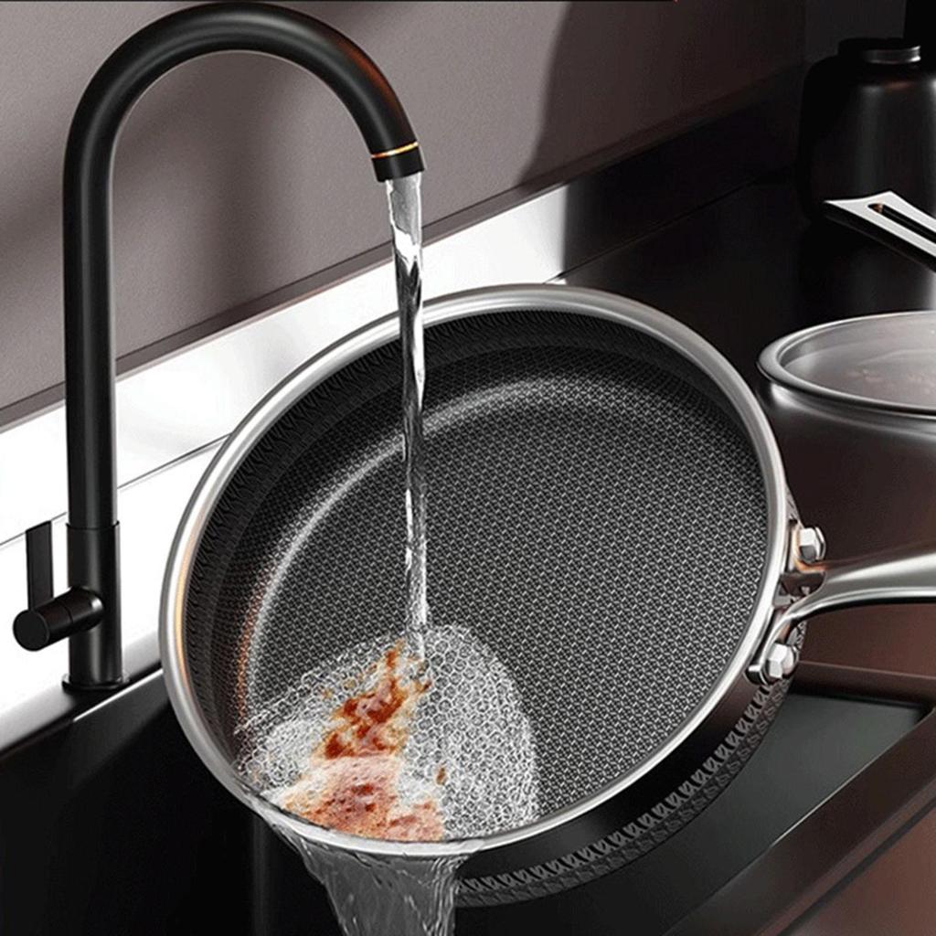 Frying Pan with Cover, Induction-Compatible Wok for Kitchen Use