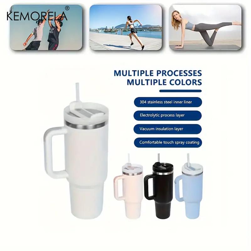 KEMORELA 40oz Stainless Steel Vacuum Insulated Tumbler 1182ML With Lid And Straw For Water Iced Tea Or Coffee Smoothie And More