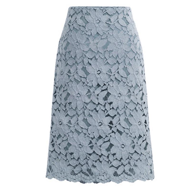 Women Fashion A-Line Hollow Out Lace Skirts Slim Tight Skirt Plus Size