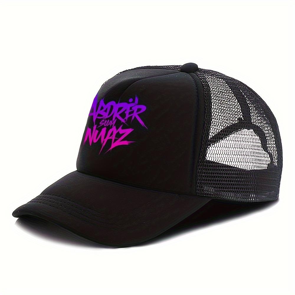 

1 fashionable letter printed multifunctional baseball cap with adjustable buckle truck cap, suitable for cycling чорний