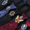 Men'S Fashion Emperor Rhinestone Collar Ring Clip Tie Hoop Vintage Knight Business Shirt Tie Buckle