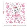 Watercolor Cartoon Bunny Wall Stickers Baby Nursery Wall Decals for Kids Room Living Room Bedroom Home Decor Rabbit Stickers PVC