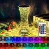 Crystal Table Lamp RGB Night Light Small Waist Projector USB Touch Lamp LED Romantic Diamond Atmosphere Light Room Decoration