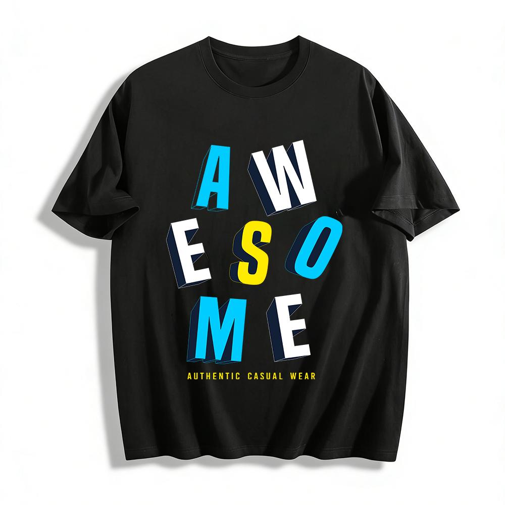 Letter Print Awesome Authentic Casual Wear Trendy Loose Tee Pure cotton T-shirt XXS