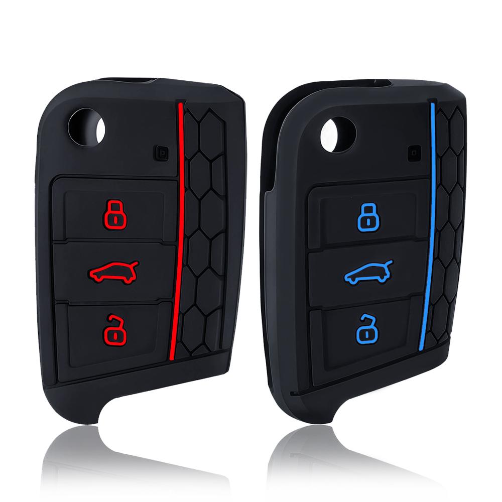 Car Remote Key Case Cover Fob For Vw Golf 7 Gti Polo T-Cross Touran Tiguan Skoda Octavia Rapid Kodiaq Fabia Seat Ibiza Leon
