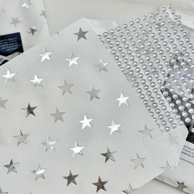 10 Stück Einfache Silberne Hochwertige Stern Stanzung Papiertüte Geschenkverpackungstüte Karte Außen Kraftpapier Verpackung Umschlag Kurierbeutel