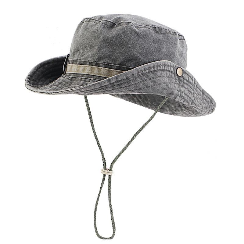 Spring and Summer New Splicing Big Eaves Washed Old Fishing Mountaineering Hat Men's Outdoor Travel Sun Protection Sun Hat Women