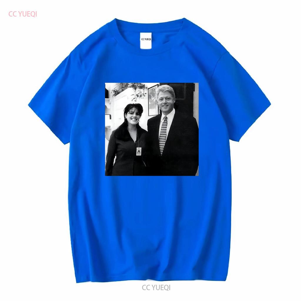 Funny Bill Clinton And Monica Lewinsky T Shirt All Siz vintage Washed streetwear homme Breathable Casual Stylish Unisex Soft