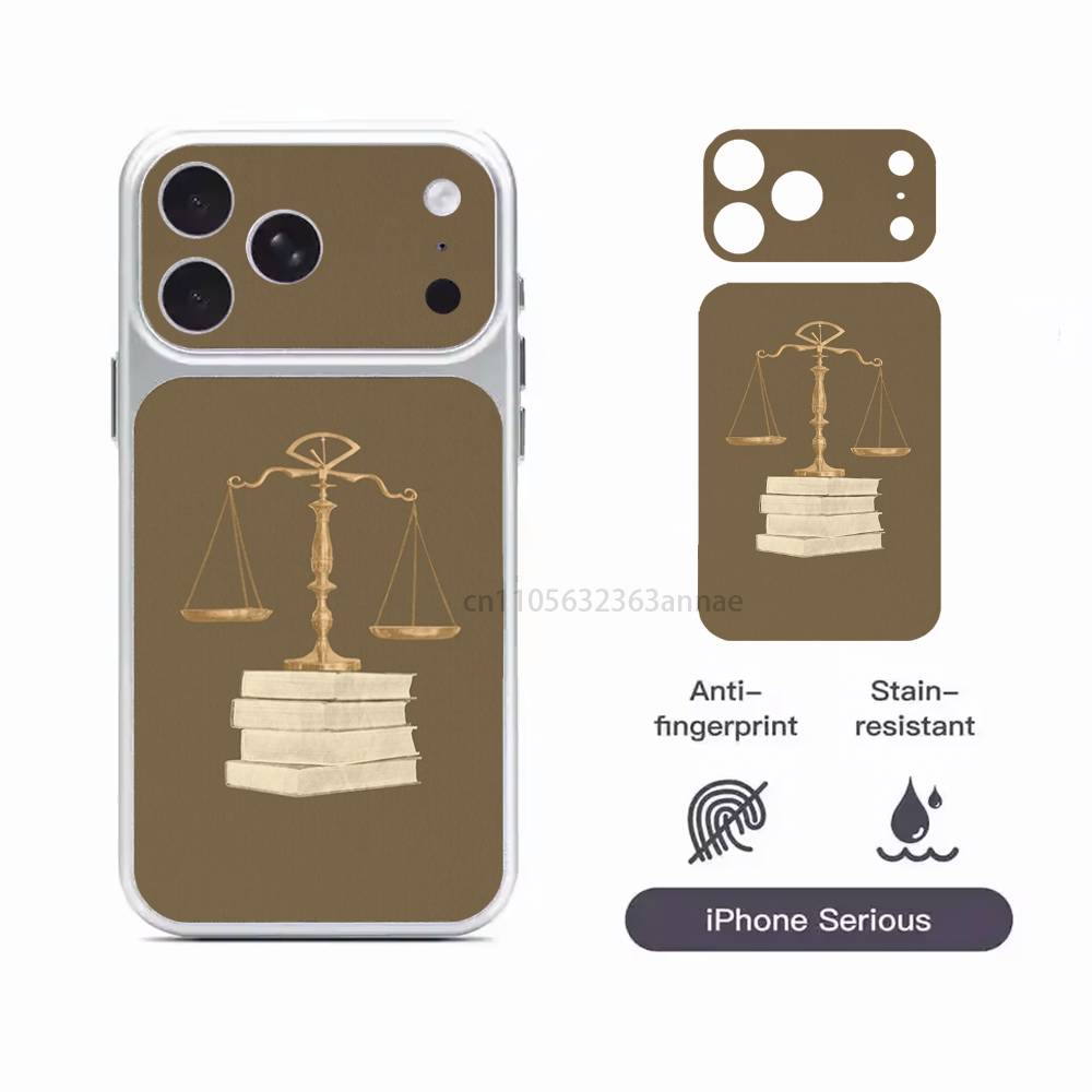 Law Judge Justice Lawyer Repeatedly Pasted For iPhone 17 Pro ProMax Back Sticker Cover iPhone17pro