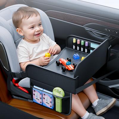Plateau arrière pour siège auto enfant, Bureau universel pour genoux d'enfants avec poche de rangement pour téléphone pour dessiner, manger, jouer