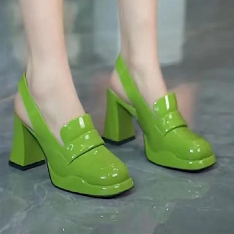 Maogu Round Head Slingbacks Ladies High Heels Spring Autumn Fashion Sandals Slip on Women Platform Pumps Ladies Shoes 2024 New