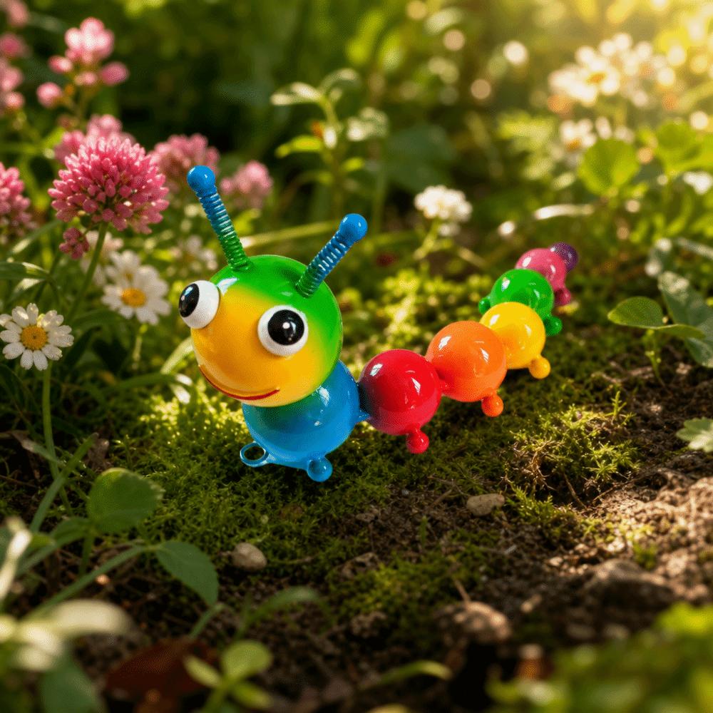 Funny Caterpillar Ornament Metal Craft Home Decor Rust-Resistant Mini Insect Model Unique Gift
