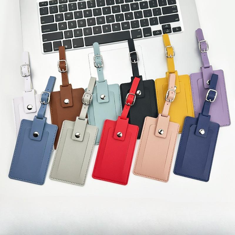 PU Leather Luggage Tag for Women Men Travel ID Holder Suitcase Label Portable Boarding Tag Accessories