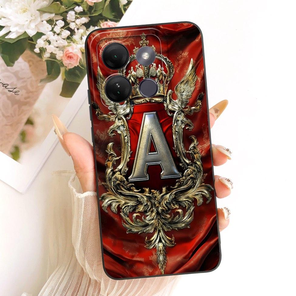 For Infinix Smart 7HD X6516 Case For Infinix Smart 7 HD Cover Luxury A-Z Letters 2D Painted Silicone Casing