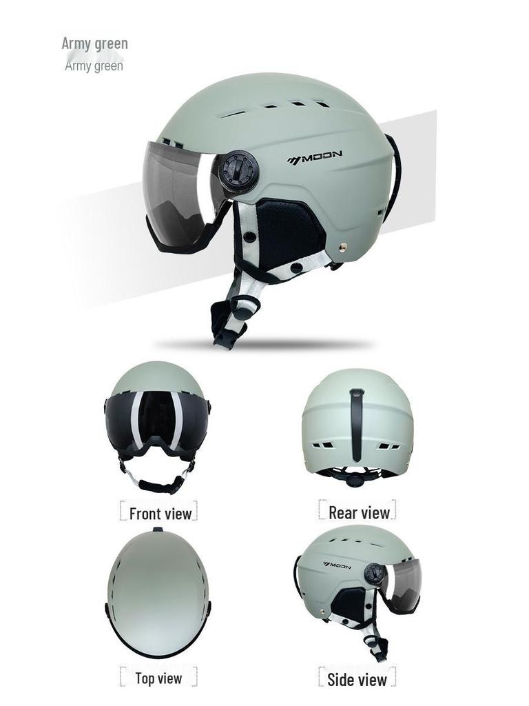 Unisex Ski & Snowboard Helmet with Integrated Goggles