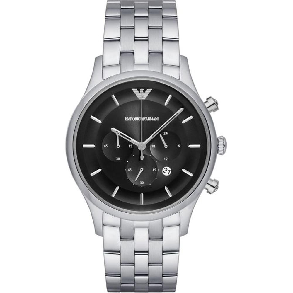 Emporio Armani Lambda Black Dial Metal Quartz Chronograph Watch AR11017 чёрный