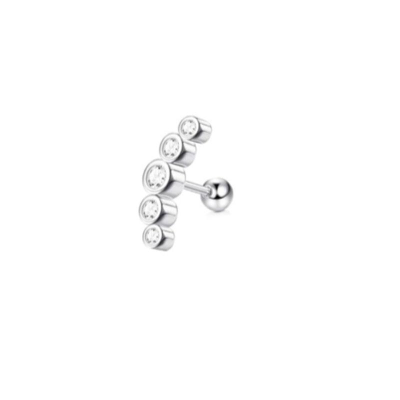 1Pc 16G Stainless Steel Screw Back Stud Earrings for Women Men, Fashion Cubic Zerconia Cartilage Conch Helix Ear Piercing Jewels