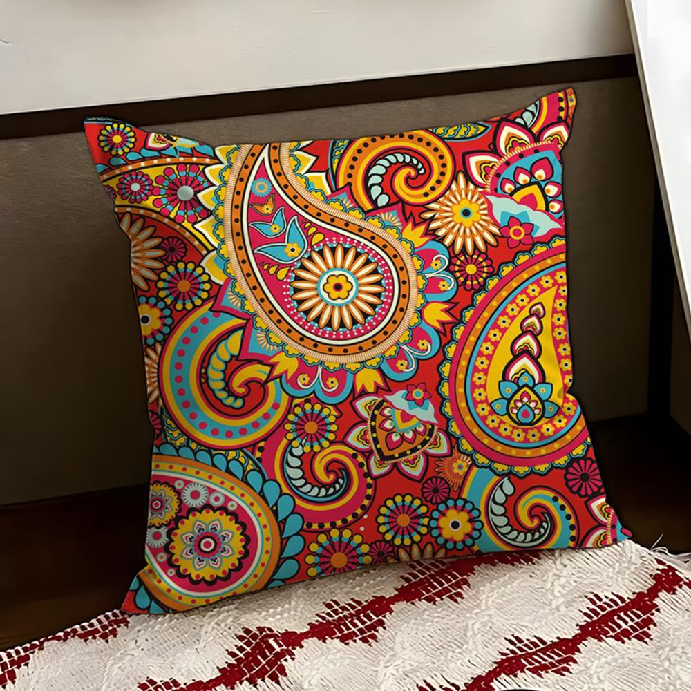 Painted Design PPaisleyS Cushion Cover Reversible Soft Durable Pillow Cover Home Car MultiScene Use for Daily Comfort