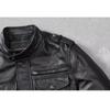Chinese Size Men Leather Jacket Genuine Cowhide Black Autumn