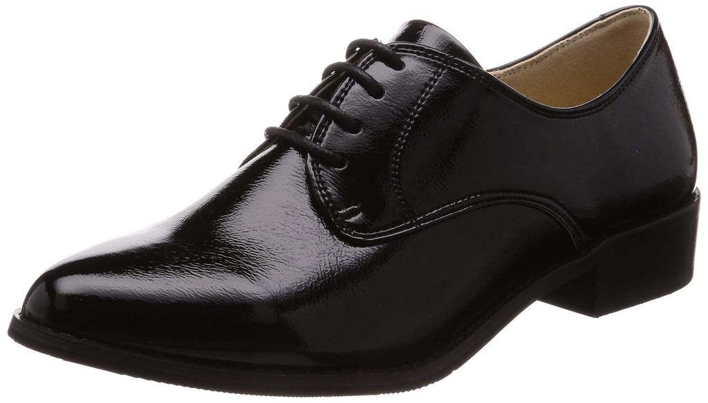 MIONOTIS Waterproof Size Size 2E Women's Lace-Up Shoes, 342B, Black, 23.5cm,