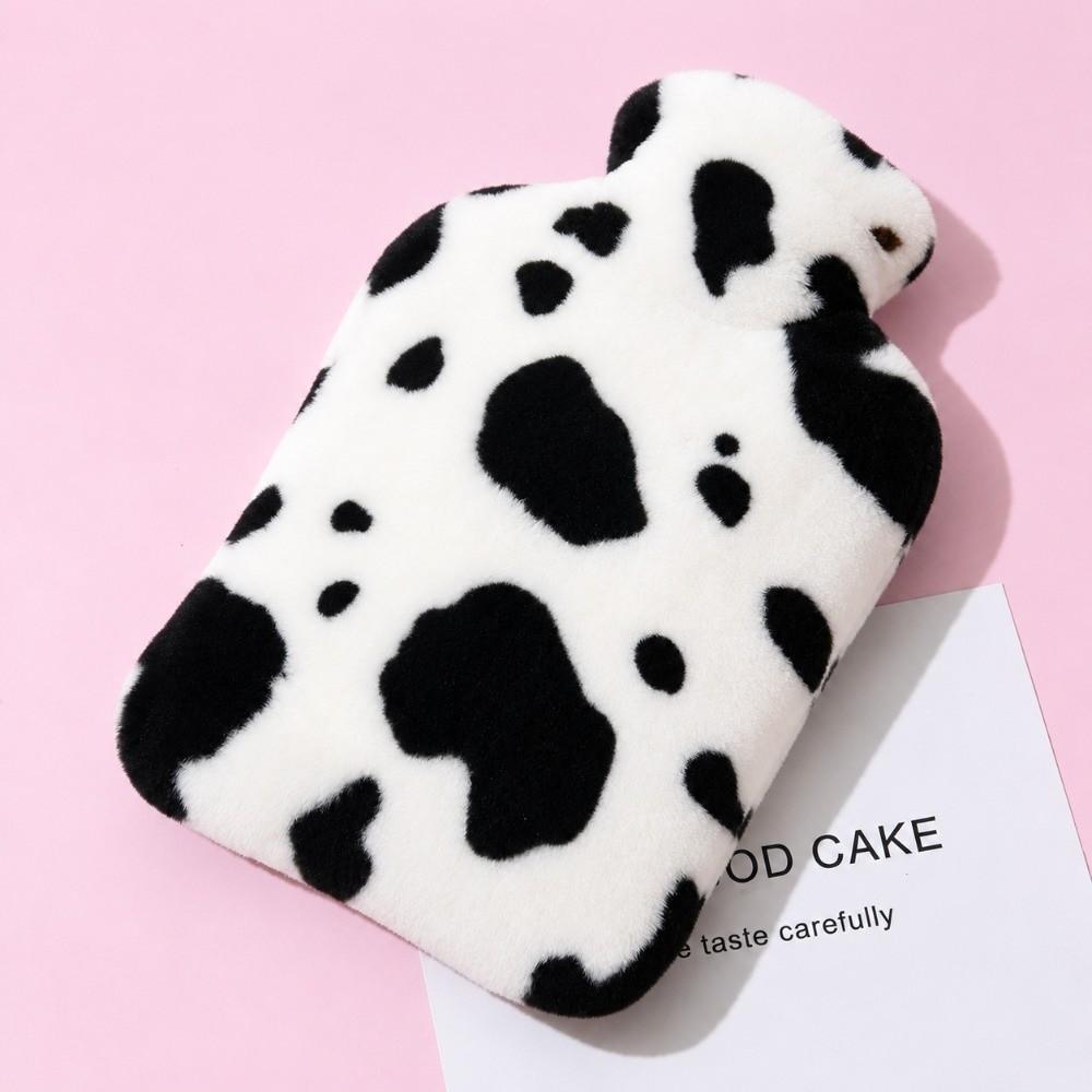 Cow Print Hot Water Bag Explosion-proof Hand Warmer Soft Warm Water Bottle For Adults