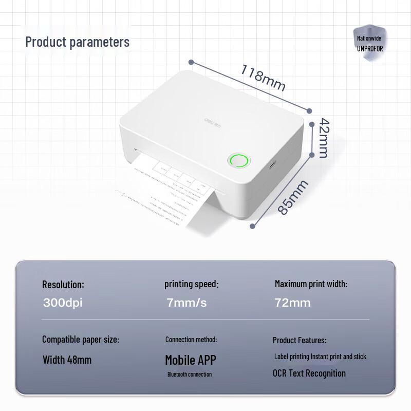 Deli X5S Smart Study Thermal Printer CN Plug (adapter Included)